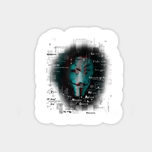 Guy Fawkes mask with glitch effect Sticker